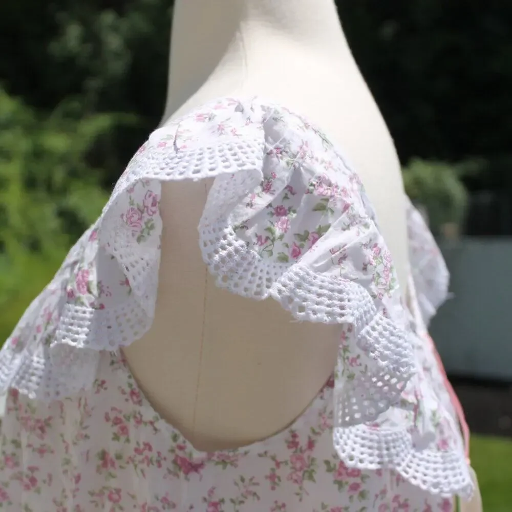 Rachel Ashwell Women's Ditsy Floral Cotton Sweet Babydoll Nightgown Size Medium - Picture 11 of 14